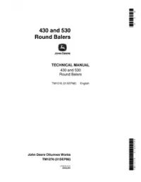 John Deere 430 And 530 Round Balers Technical Manual - TM1276 preview