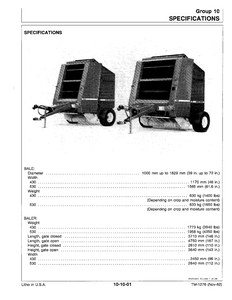 John Deere 530 Round Balers manual