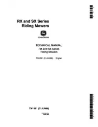 John Deere Rx And Sx Series Riding Mowers Technical Manual  -  TM1391 preview