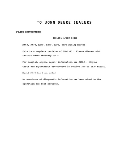 John Deere SX Series manual