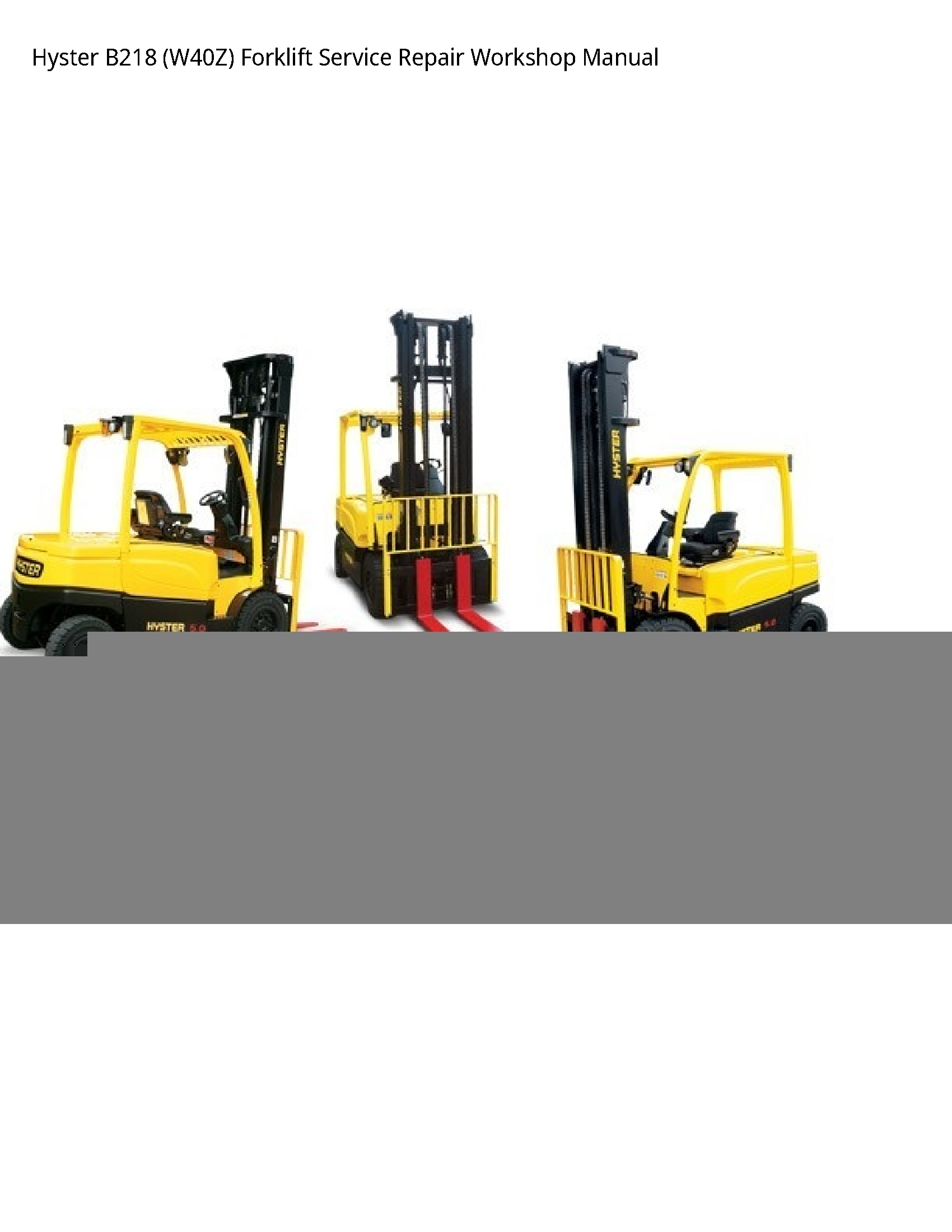 Hyster B218 Forklift manual