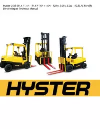 Hyster C435 (R1.4 / 1.4H – R1.6 / 1.6H / 1.6N – R2.0 / 2.0H / 2.0W – R2.5) AC Forklift Service Repair Technical Manual preview