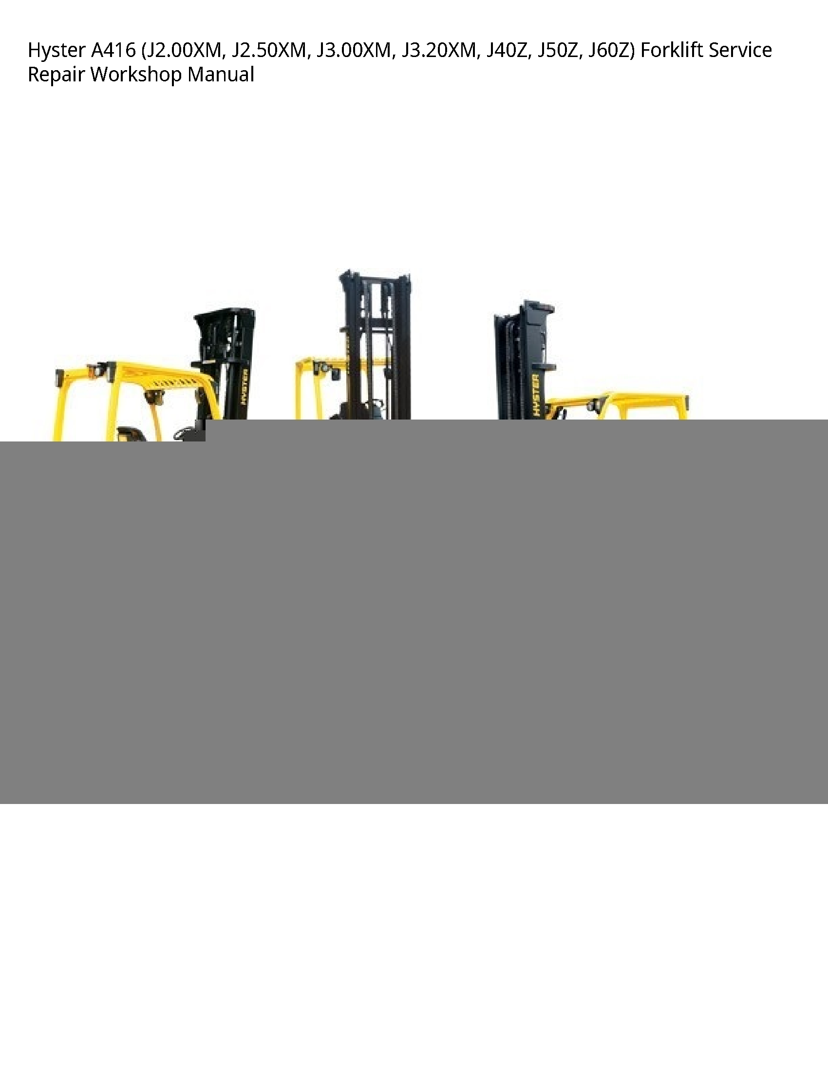 Hyster A416 Forklift manual