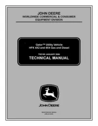 John Deere Gator Utility Vehicle HPX 4X2 and 4X4 Gas and Diesel Service Repair Technical Manual preview