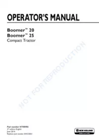 New Holland Boomer 20   Boomer 25 Compact Tractor Operator Manual preview
