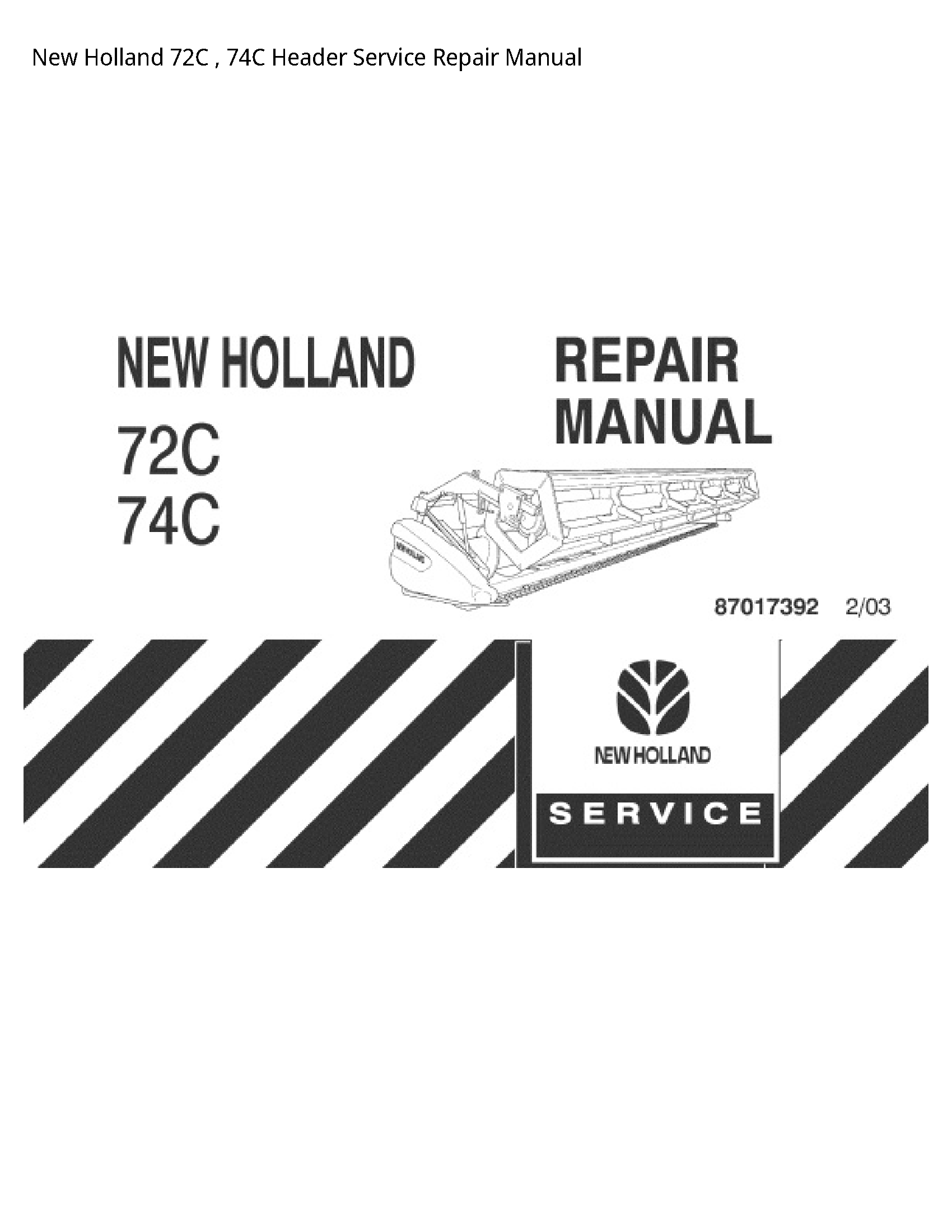 New Holland 72C Header manual