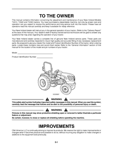 New Holland T2310 (With Gear Transmission) Tractor Operator manual