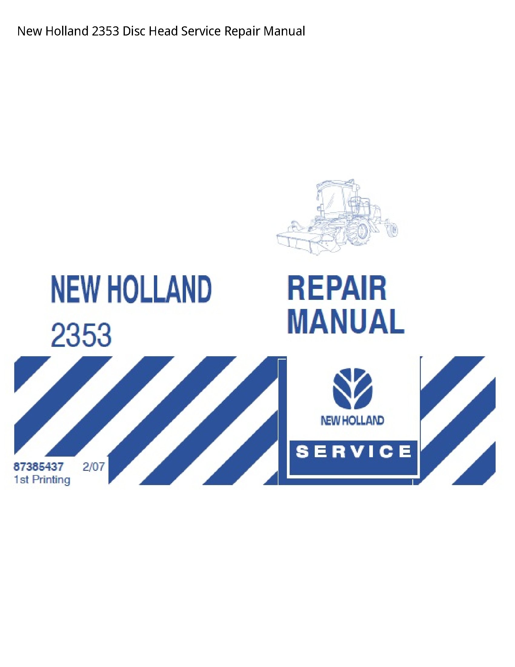 New Holland 2353 Disc Head manual