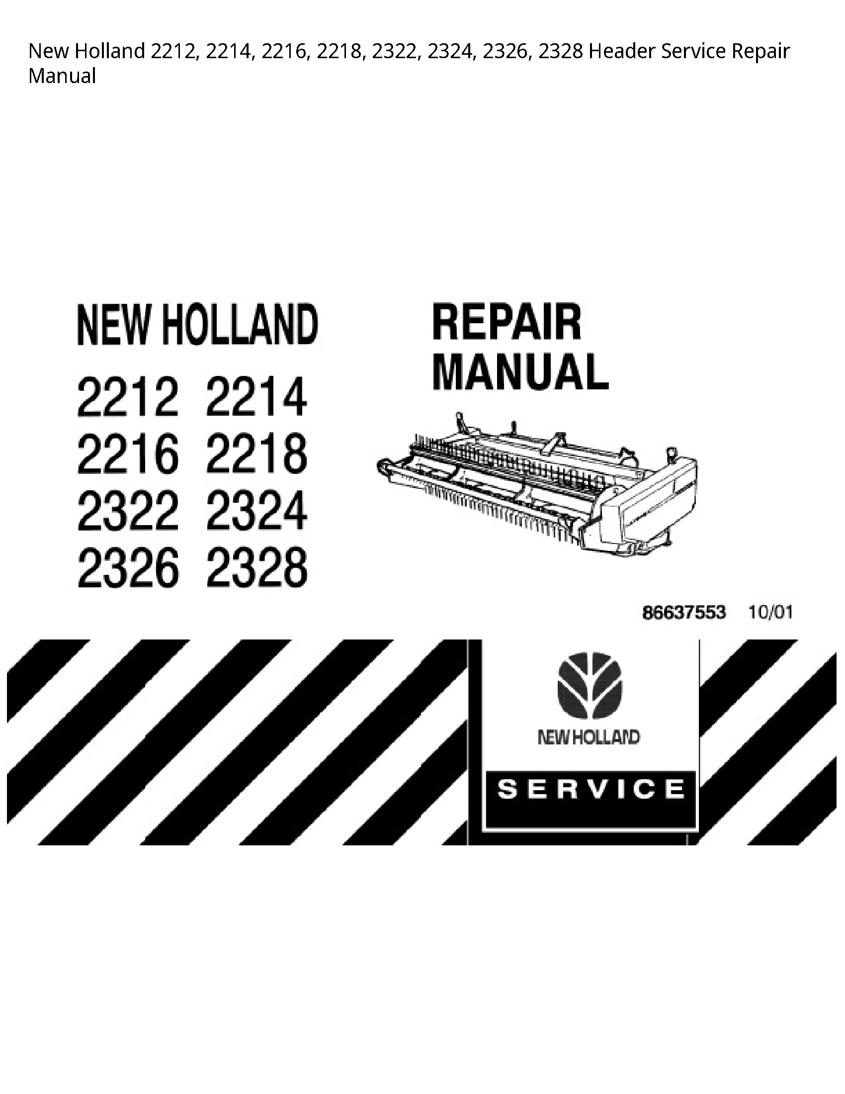 New Holland 2212 Header manual