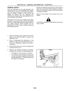 New Holland 94C  Headers manual