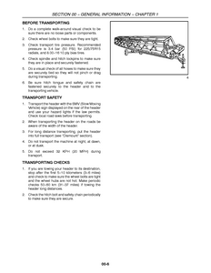 New Holland 94C  Headers manual