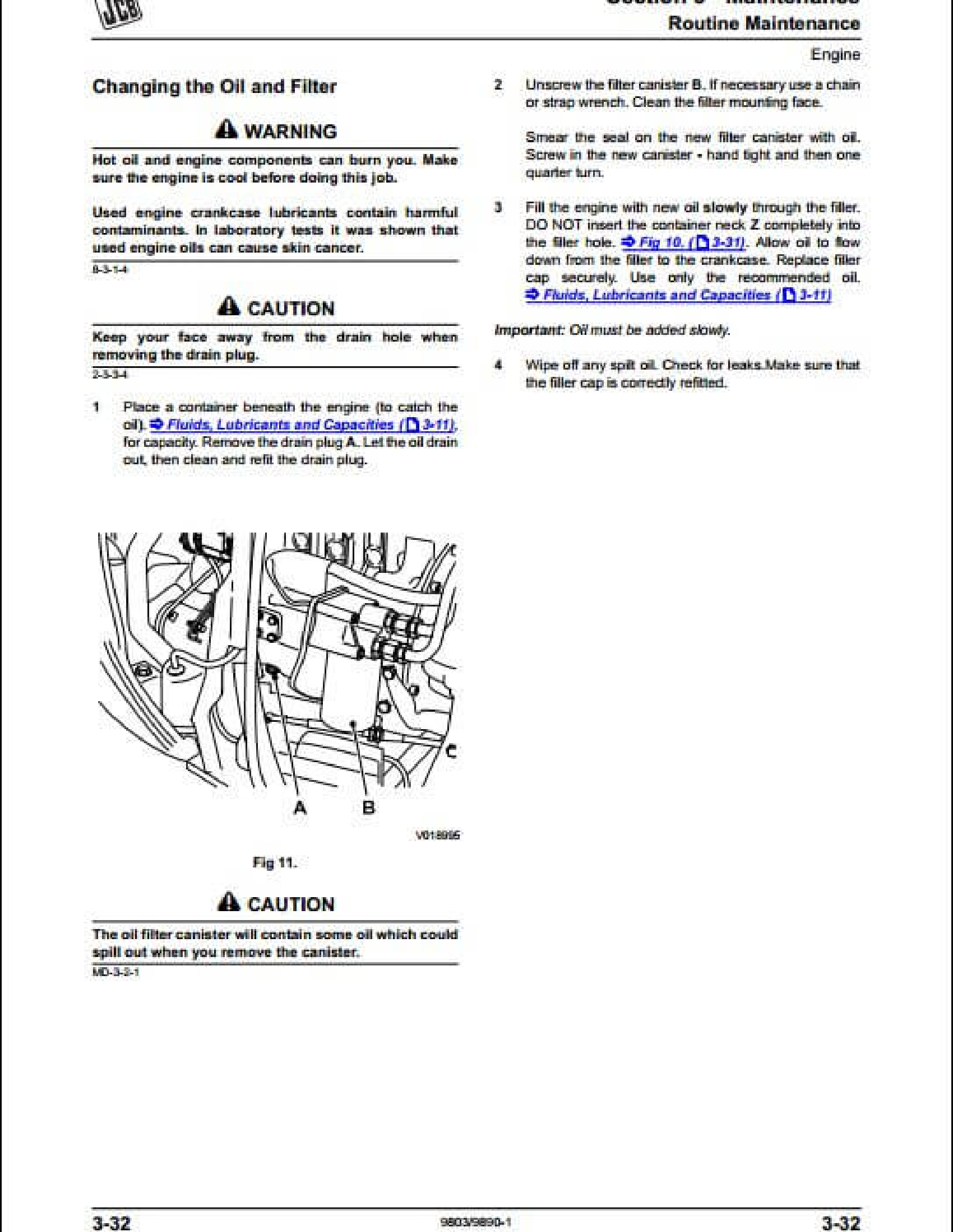 JCB 214 Variants Backhoe Loader manual