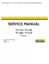 New Holland T7.170  T7.185  T7.200  T7.210 Tractors Service Repair Manual preview