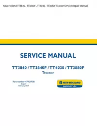 New Holland TT3840   TT3840F   TT4030   TT3880F Tractor Service Repair Manual preview