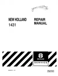 New Holland 1431 Disc Mower-Conditioners Service Repair Manual (Part No. 40143110 4/1997) preview