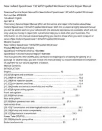 New Holland Speedrower 130 Self-Propelled Windrower Service Repair Manual preview