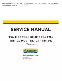 New Holland TS6.110 HC   TS6.110   TS6.120 HC   TS6.120   TS6.125   TS6.140 Tractor Service Repair Manual preview