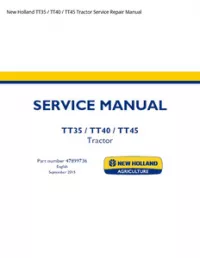 New Holland TT35 / TT40 / TT45 Tractor Service Repair Manual preview