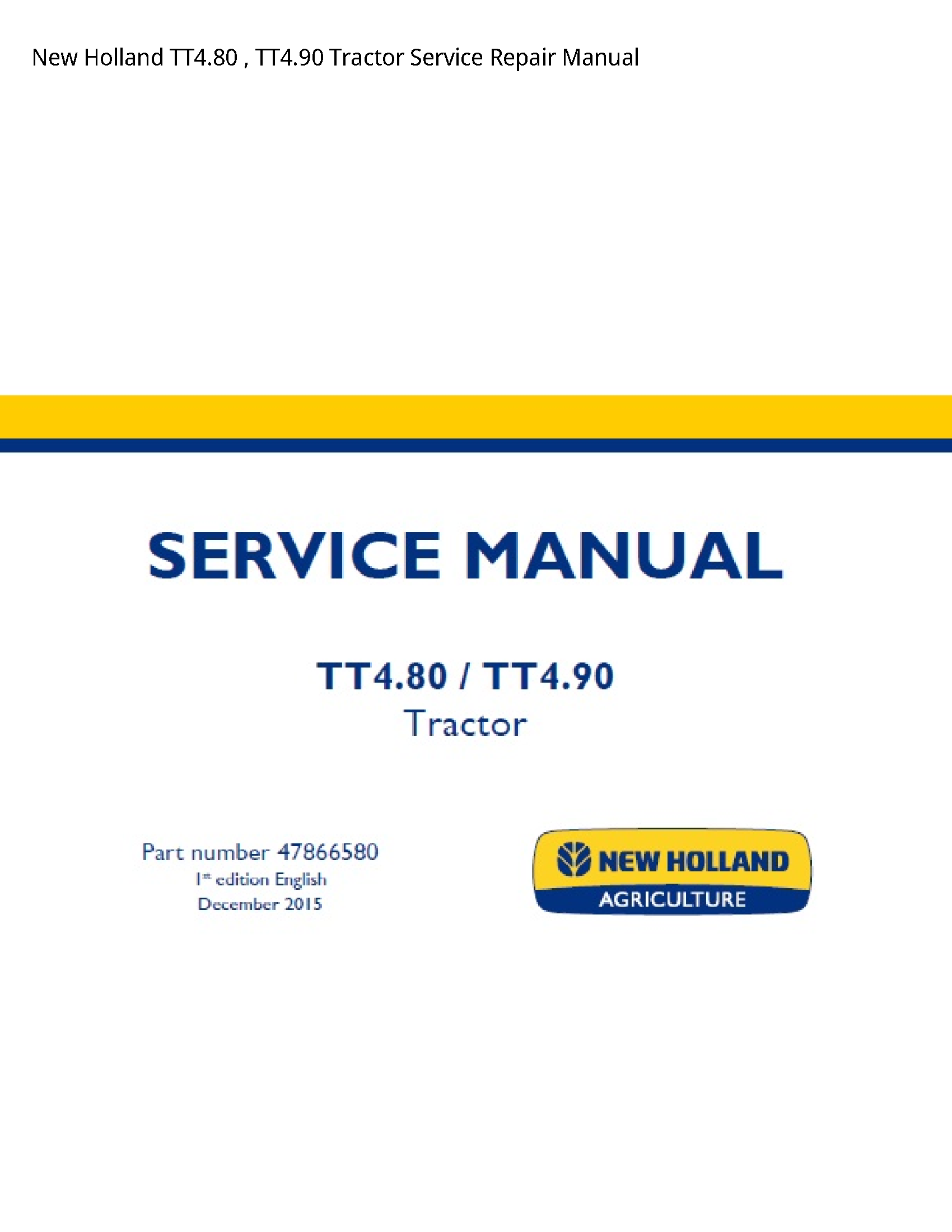 New Holland TT4.80 Tractor manual