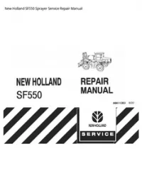 New Holland SF550 Sprayer Service Repair Manual preview
