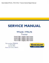 New Holland TT4.55   TT4.75 Tier 1 Tractor Service Repair Manual preview