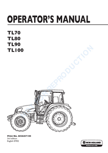 New Holland TL80 Tractor Operator manual