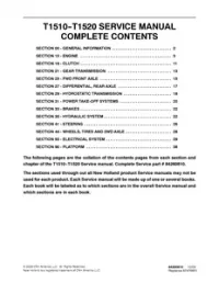 New Holland T1510 – T1520 Tractor Service Repair Manual preview