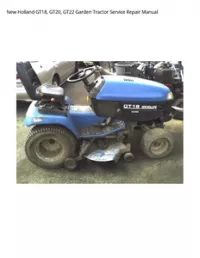 New Holland GT18  GT20  GT22 Garden Tractor Service Repair Manual preview
