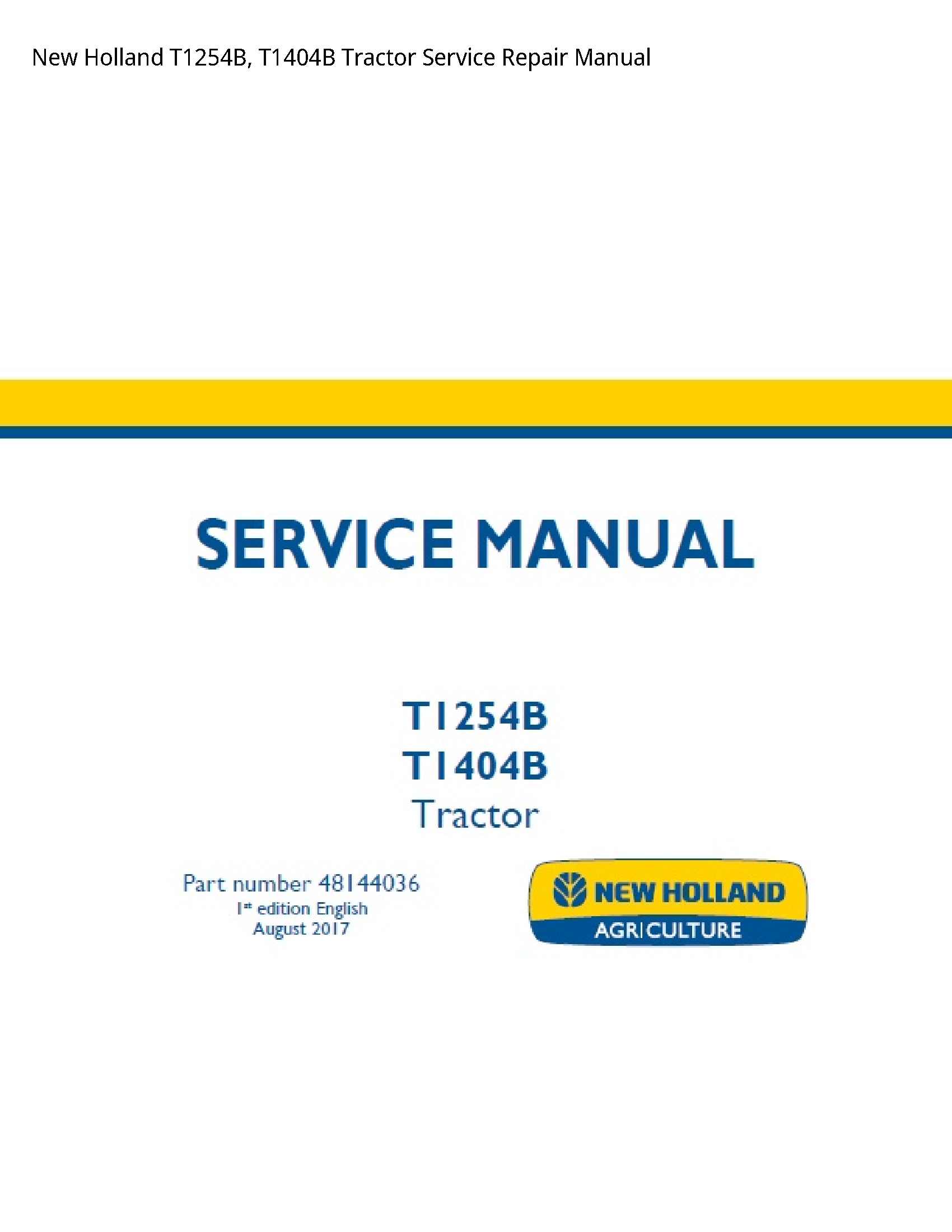 New Holland T1254B Tractor manual