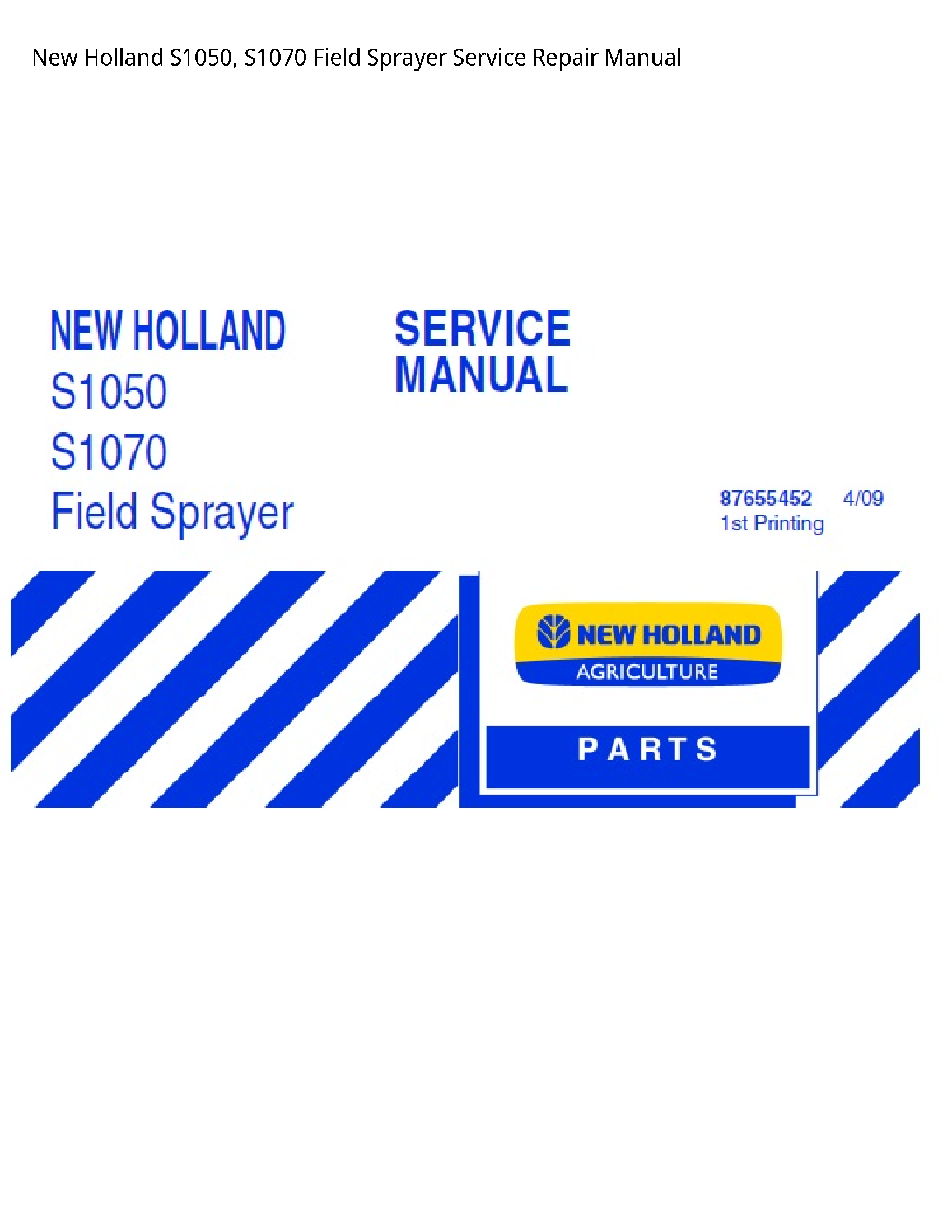 New Holland S1050 Field Sprayer manual