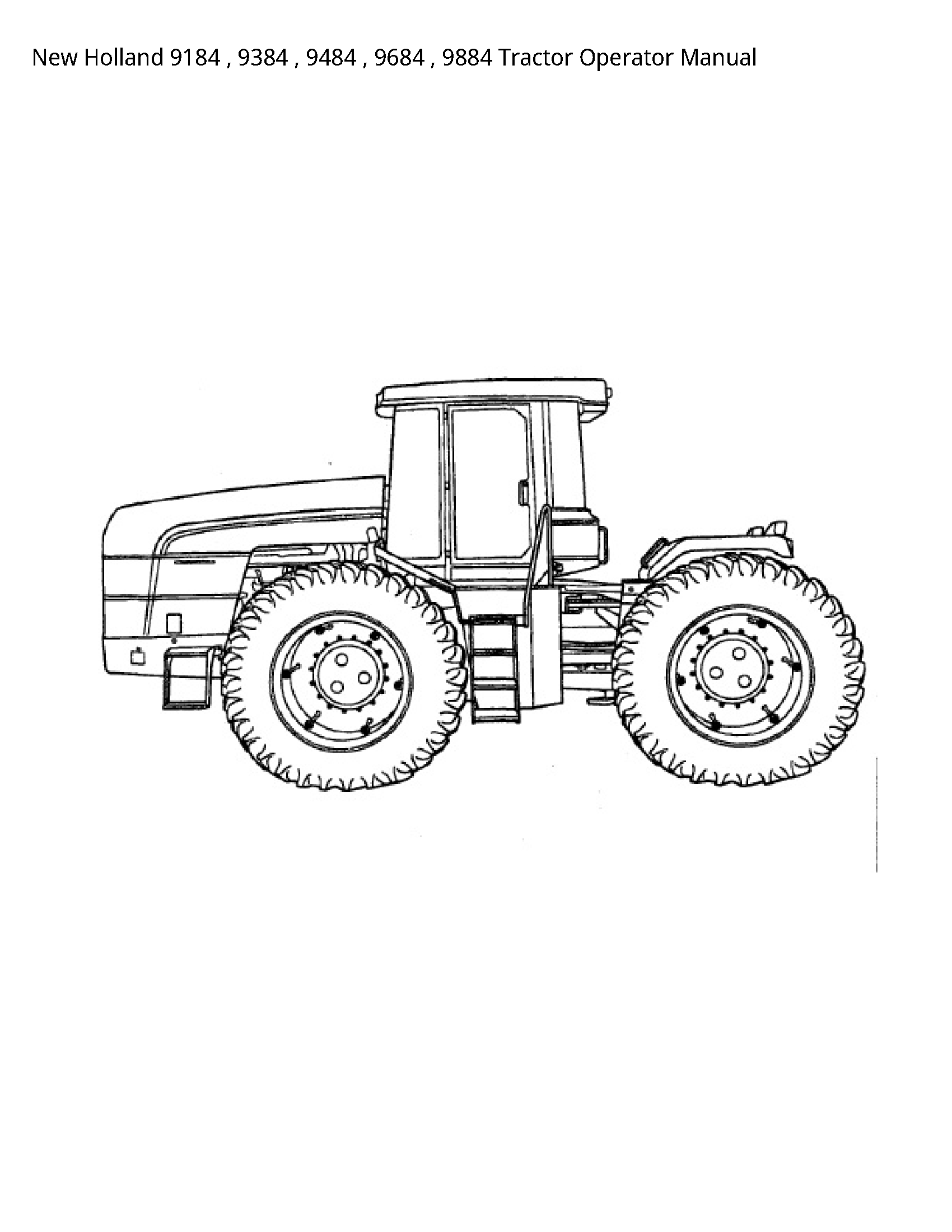 New Holland 9184 Tractor Operator manual