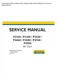 New Holland P2350  P3440  P3550   P4460  P4580  P4760  P4950 Air Cart Service Repair Manual preview
