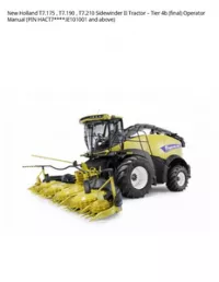 New Holland T7.175   T7.190   T7.210 Sidewinder II Tractor – Tier 4b (final) Operator Manual (PIN HACT7****JE101001 and above) preview