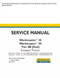 New Holland Workmaster 35  Workmaster 40 Tier 4B (final) Compact Tractor Service Repair Manual preview