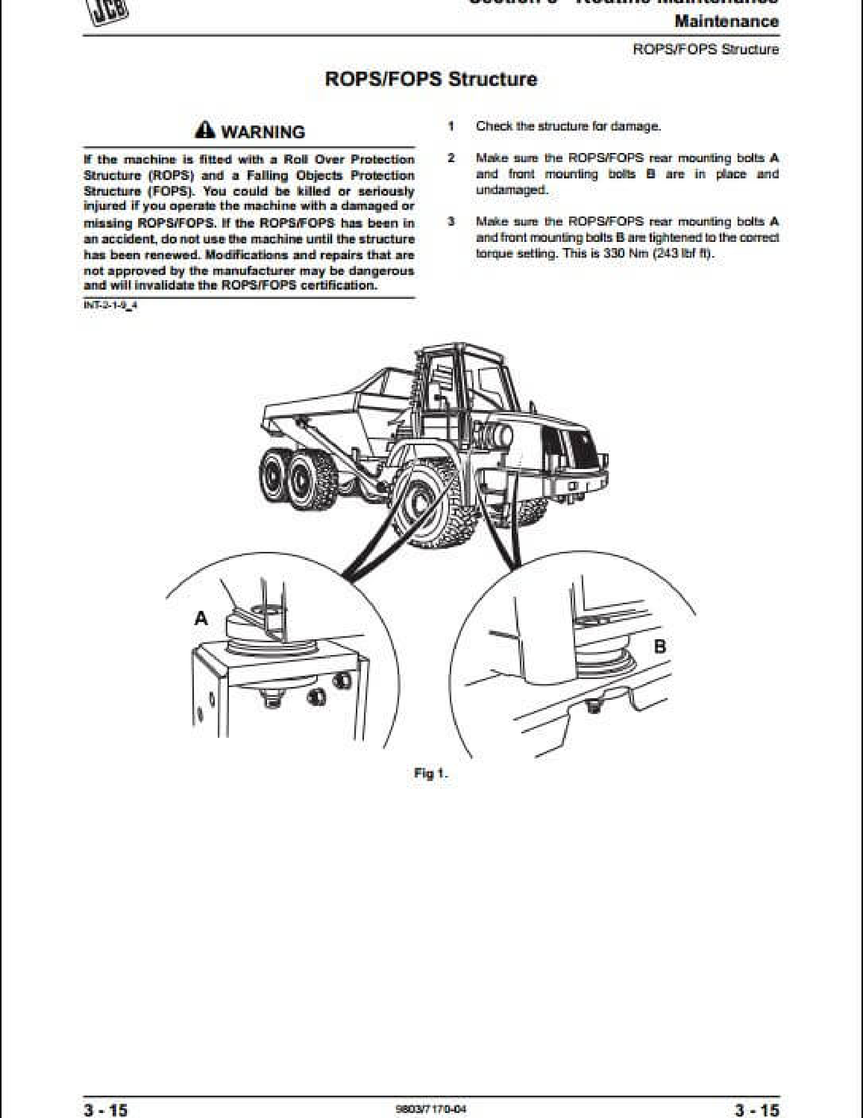 JCB 2140 Fastrac manual