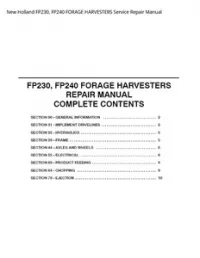 New Holland FP230  FP240 FORAGE HARVESTERS Service Repair Manual preview