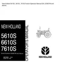 New Holland 5610S   6610S   7610S Tractor Operator Manual (SN: 255857M and above) preview