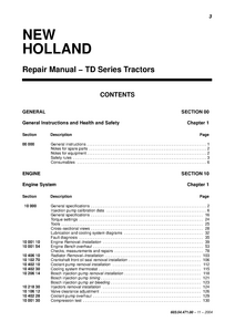 New Holland TD90D Tractors manual