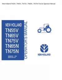 New Holland TN55V   TN65V   TN75V   TN65N   TN75N Tractor Operator Manual preview