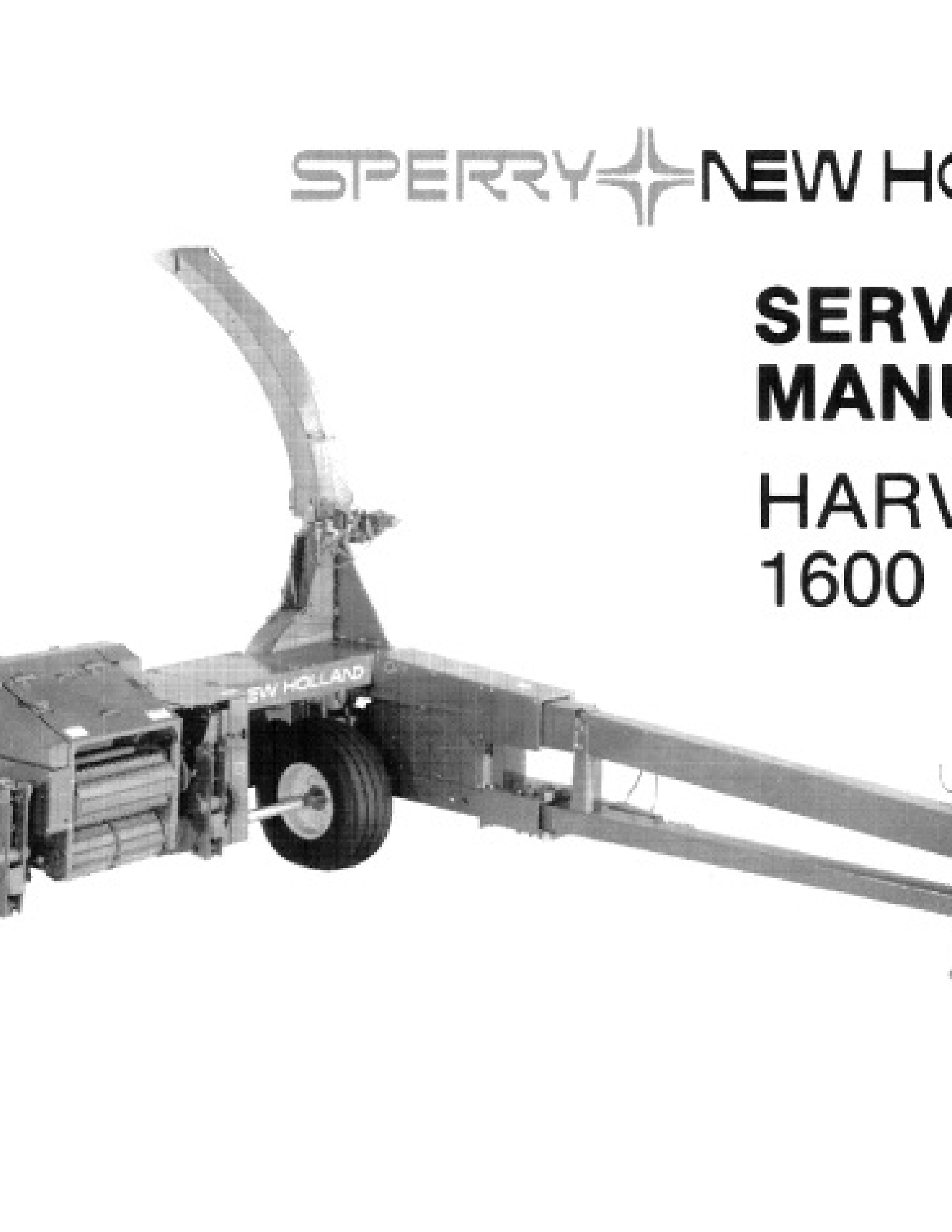 New Holland 1600 Harvester manual