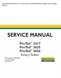 New Holland ProTed 3417  ProTed 3625  ProTed 3836 Rotary Tedder Service Repair Manual preview