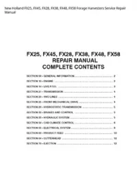 New Holland FX25  FX45  FX28  FX38  FX48  FX58 Forage Harvesters Service Repair Manual preview