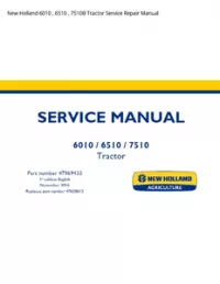 New Holland 6010   6510   7510В Tractor Service Repair Manual preview