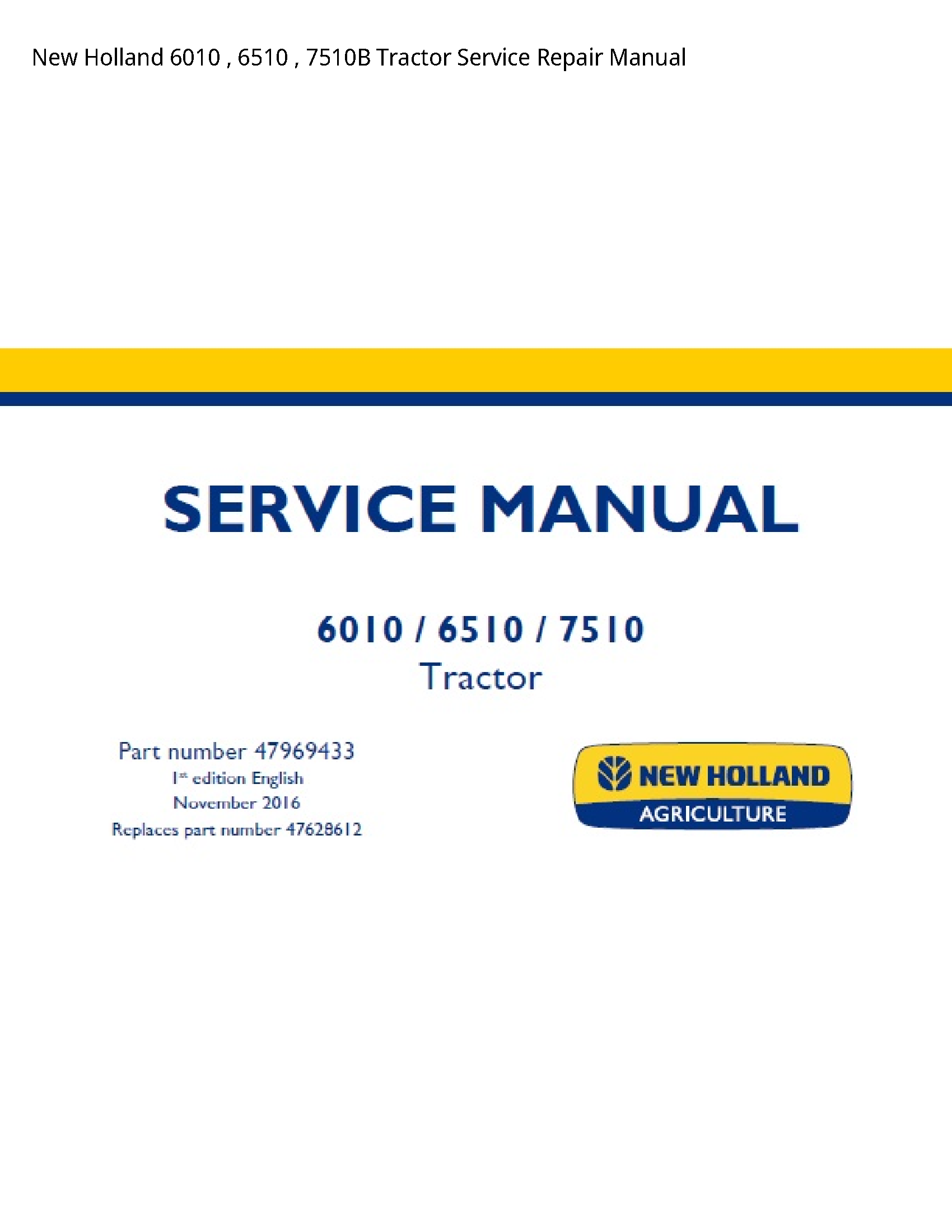 New Holland 6010 Tractor manual