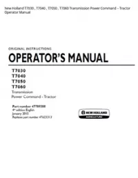 New Holland T7030   T7040   T7050   T7060 Transmission Power Command – Tractor Operator Manual preview
