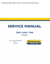 New Holland 5500 / 6500 / 7500 Tier 3 Tractor Service Repair Manual preview