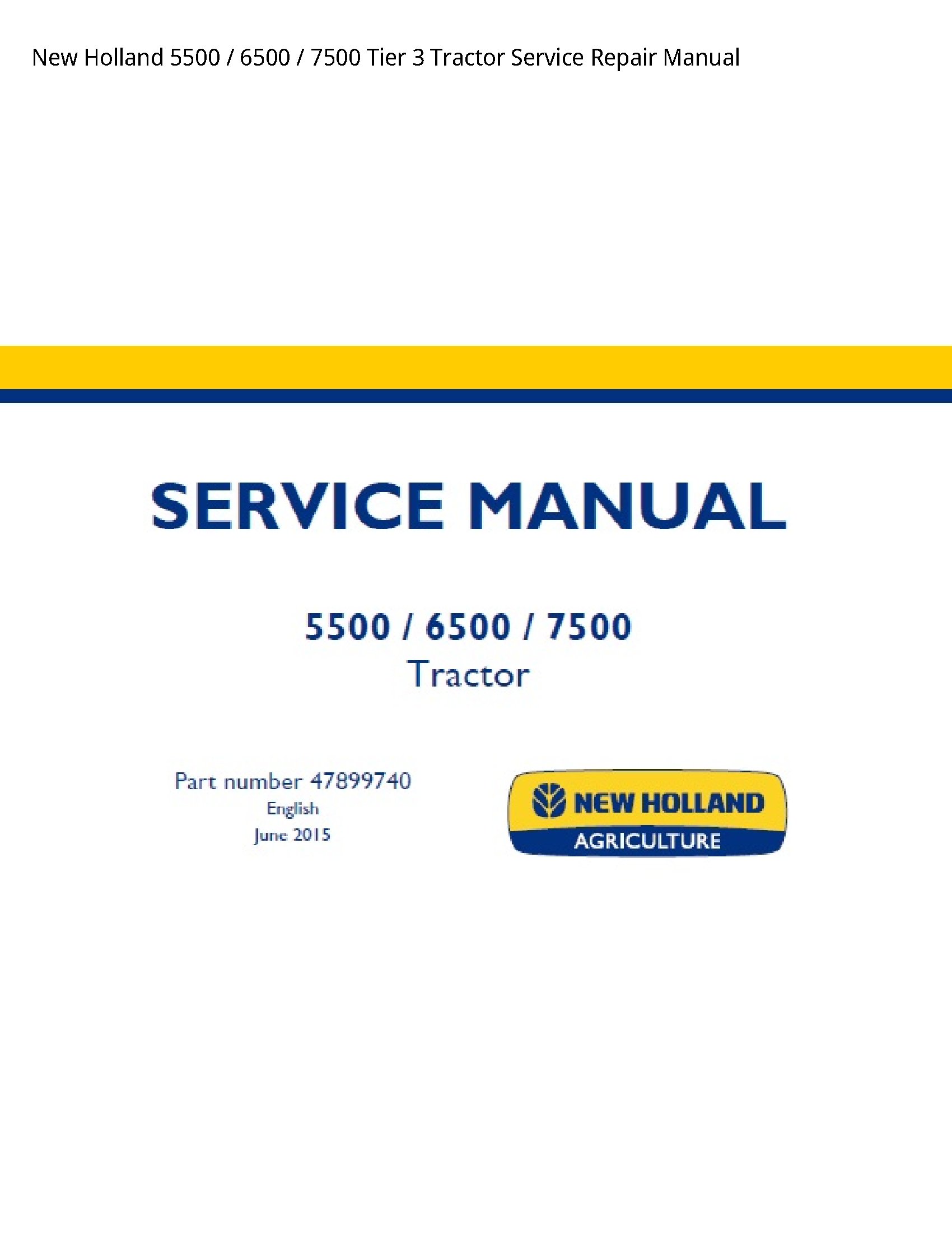 New Holland 5500 Tier Tractor manual