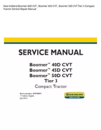 New Holland Boomer 40D CVT   Boomer 45D CVT   Boomer 50D CVT Tier 3 Compact Tractor Service Repair Manual preview