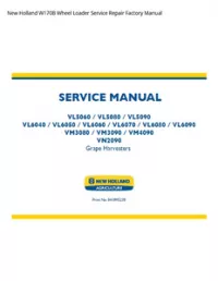 New Holland W170B Wheel Loader Service Repair Factory Manual preview