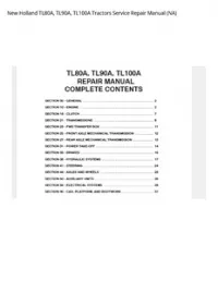 New Holland TL80A  TL90A  TL100A Tractors Service Repair Manual (NA) preview